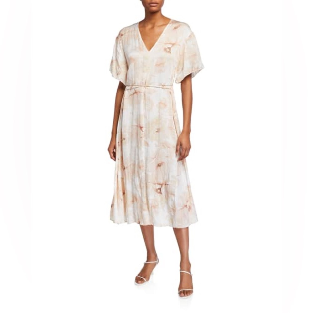 Vince painted magnolia V-Neck Dress